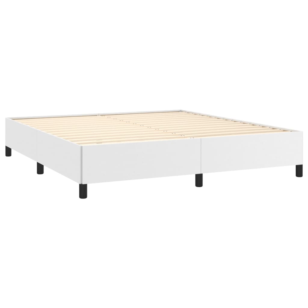 White Faux Leather Super King Bed Frame - No Mattress Included