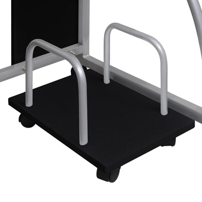Sleek Black Engineered Wood Computer Desk - 110x52x88.5 cm