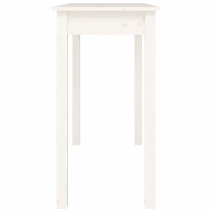 Solid Pine Wood Console Table in White - 110x40x75 cm
