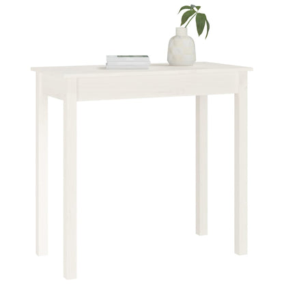 Solid Pine Console Table in White - 80x40x75 cm