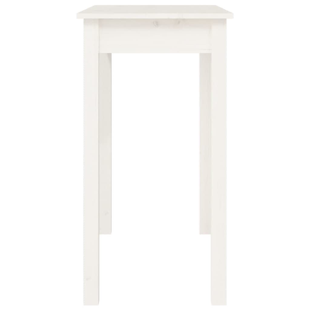 Solid Pine Console Table in White - 80x40x75 cm