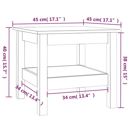 Coffee Table White 45x45x40 cm Solid Wood Pine