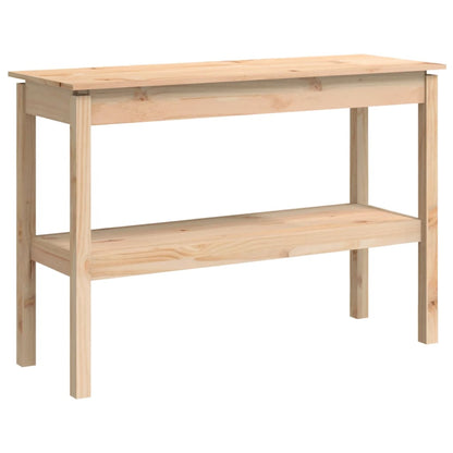 Solid Pine Wood Console Table - 110x40x75 cm, Natural Finish