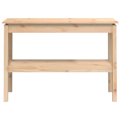 Solid Pine Wood Console Table - 110x40x75 cm, Natural Finish