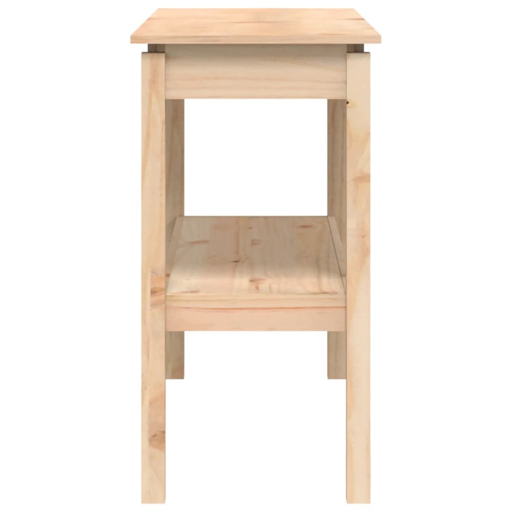 Solid Pine Wood Console Table - 110x40x75 cm, Natural Finish