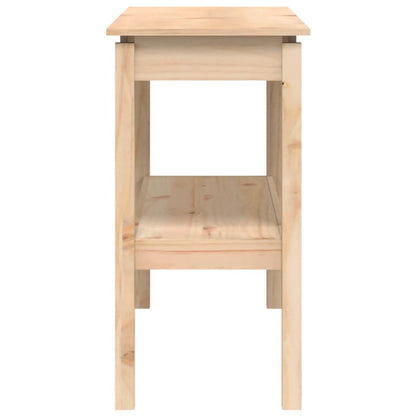 Solid Pine Wood Console Table - 110x40x75 cm, Natural Finish
