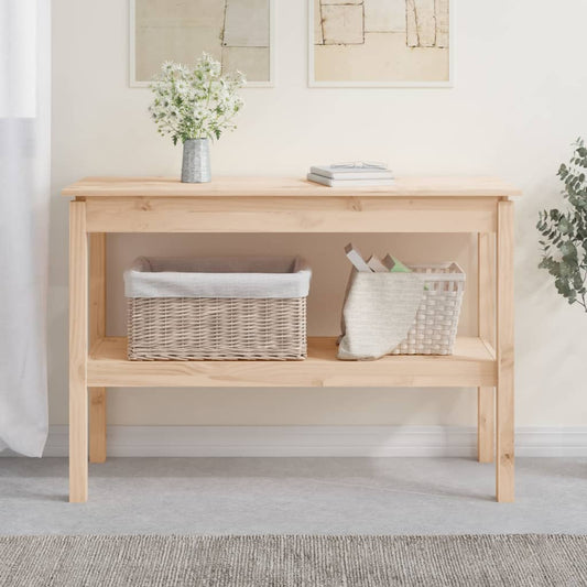 Solid Pine Wood Console Table - 110x40x75 cm, Natural Finish