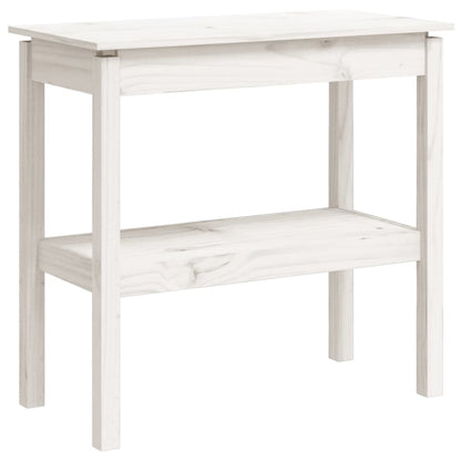White Solid Pine Wood Console Table - 80x40x75 cm