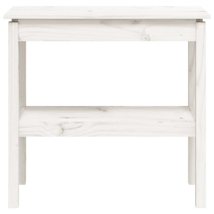 White Solid Pine Wood Console Table - 80x40x75 cm