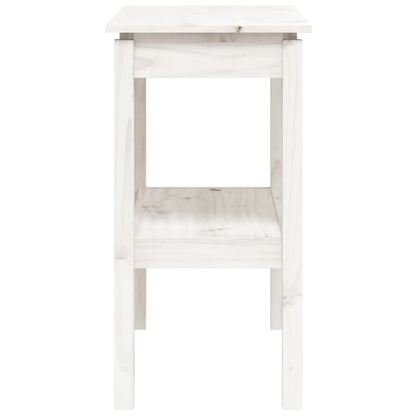 White Solid Pine Wood Console Table - 80x40x75 cm