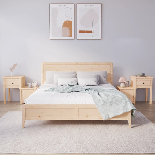 Bedside Cabinet 2 pcs 79.5x38x65.5 cm Solid Wood Pine