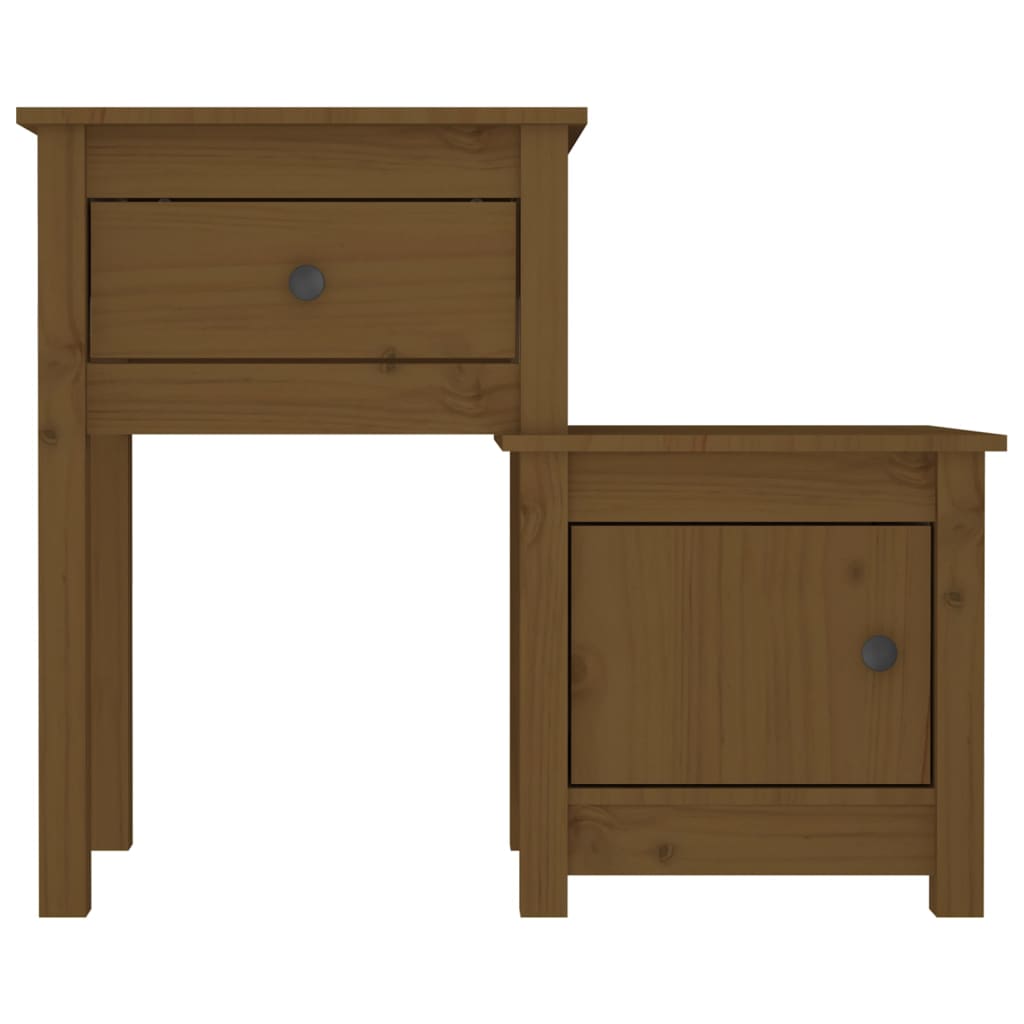 Solid Pine Bedside Cabinet, Honey Brown 79.5x38x65.5 cm