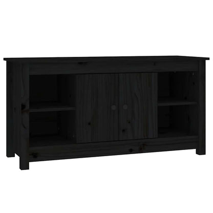 TV Cabinet Black 103x36,5x52 cm Solid Wood Pine
