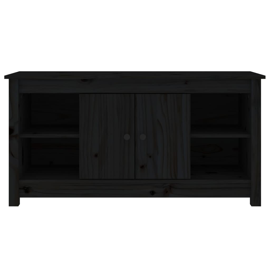 TV Cabinet Black 103x36,5x52 cm Solid Wood Pine