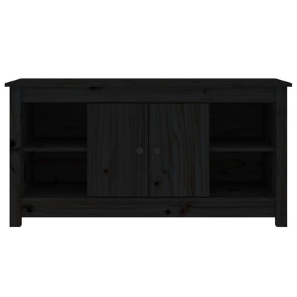 TV Cabinet Black 103x36,5x52 cm Solid Wood Pine