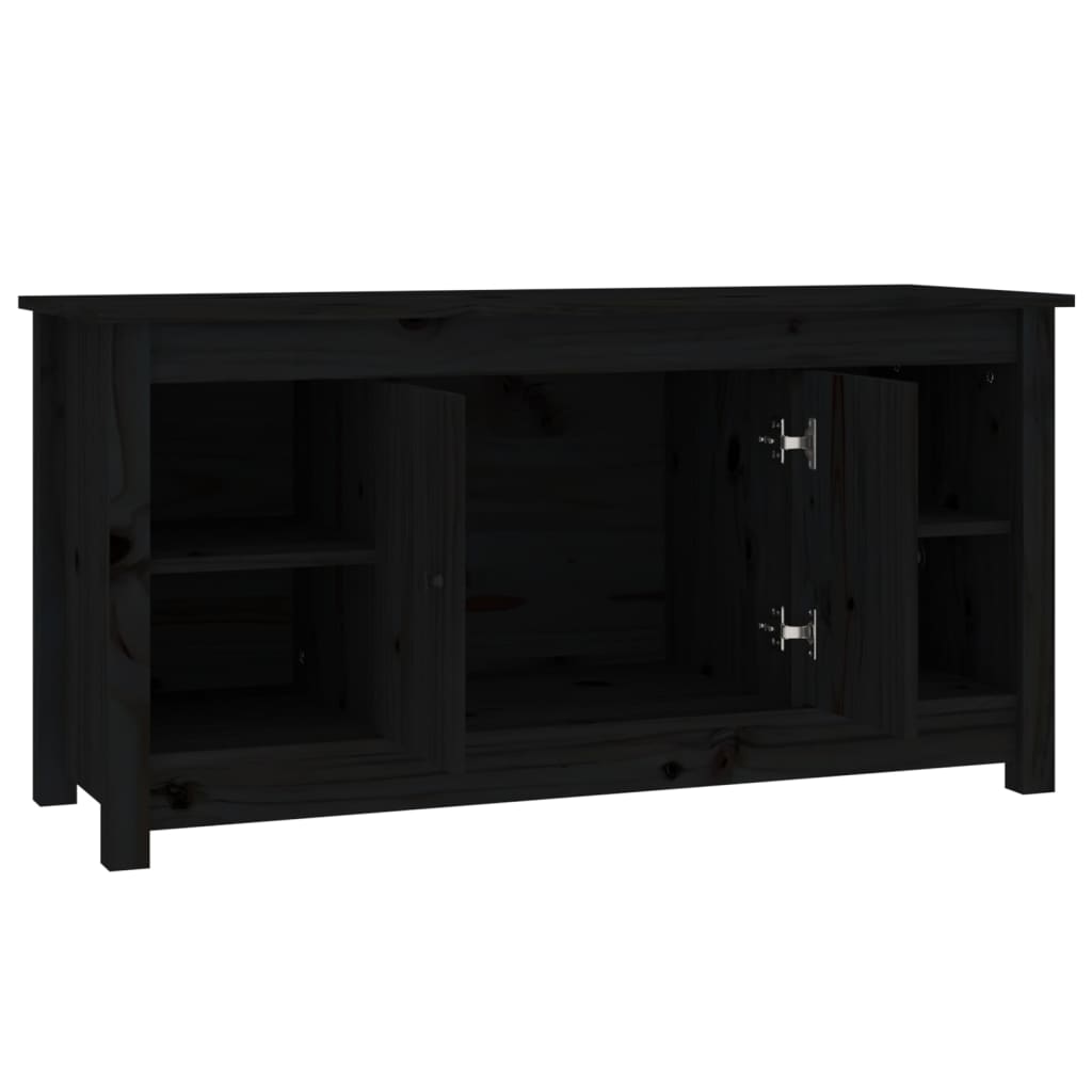TV Cabinet Black 103x36,5x52 cm Solid Wood Pine