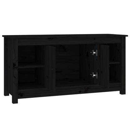 TV Cabinet Black 103x36,5x52 cm Solid Wood Pine