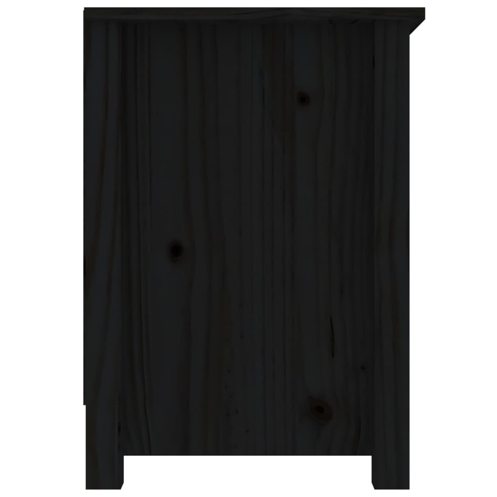 TV Cabinet Black 103x36,5x52 cm Solid Wood Pine