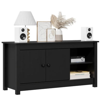 TV Cabinet Black 103x36.5x52 cm Solid Wood Pine