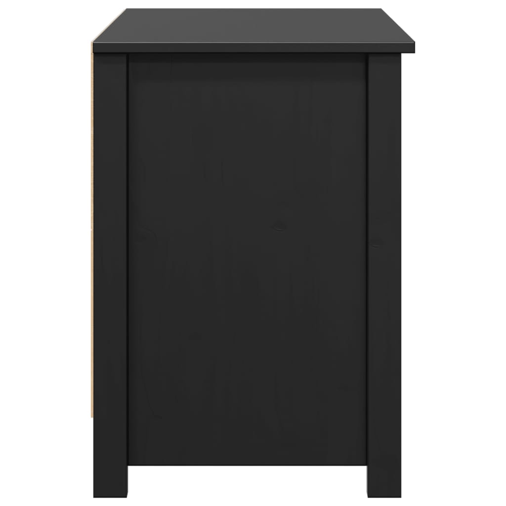 TV Cabinet Black 103x36.5x52 cm Solid Wood Pine