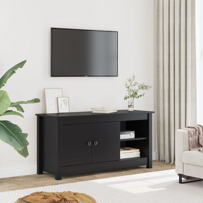 TV Cabinet Black 103x36.5x52 cm Solid Wood Pine