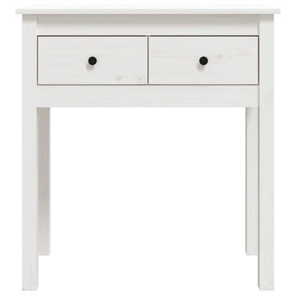 White Solid Pine Wood Console Table - 70x35x75 cm