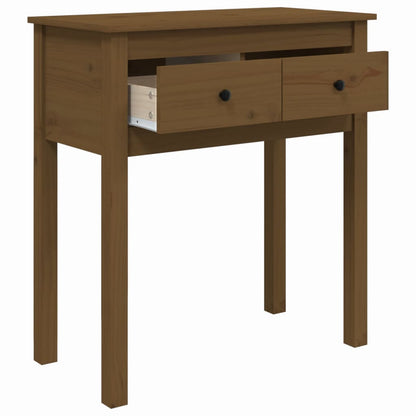 Solid Pine Wood Console Table in Honey Brown - 70x35x75 cm