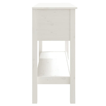 Solid Pine Wood Console Table, White - 100x35x75 cm