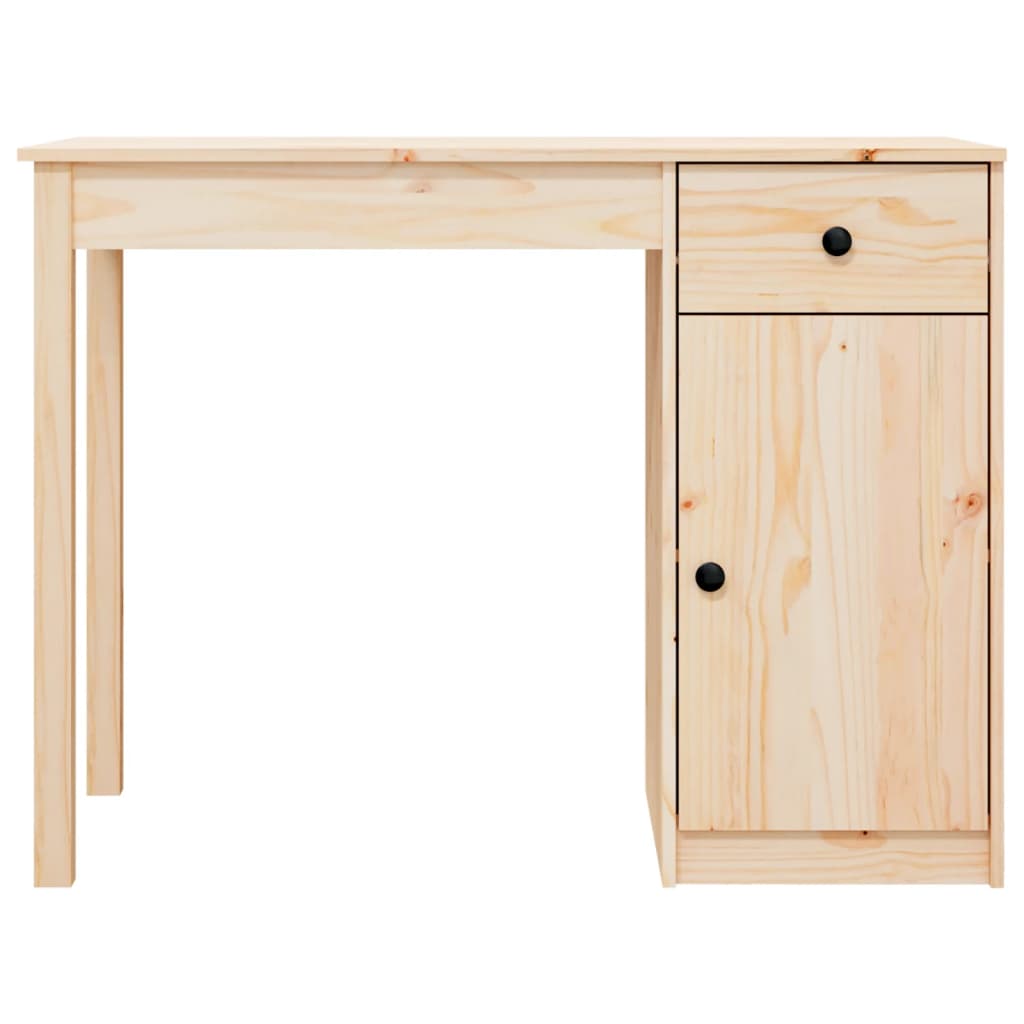 Solid Pine Wood Desk 100x50x75 cm - Natural Finish