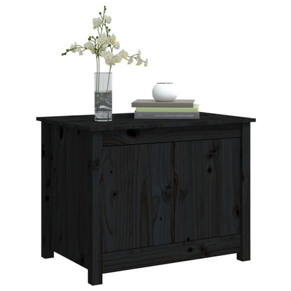 Coffee Table Black 71x49x55 cm Solid Wood Pine