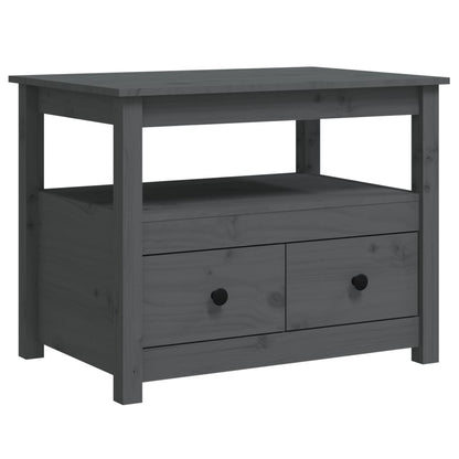 Coffee Table Grey 71x49x55 cm Solid Wood Pine