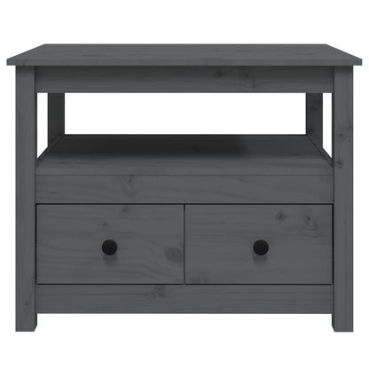 Coffee Table Grey 71x49x55 cm Solid Wood Pine