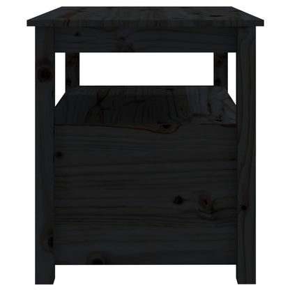 Coffee Table Black 71x49x55 cm Solid Wood Pine