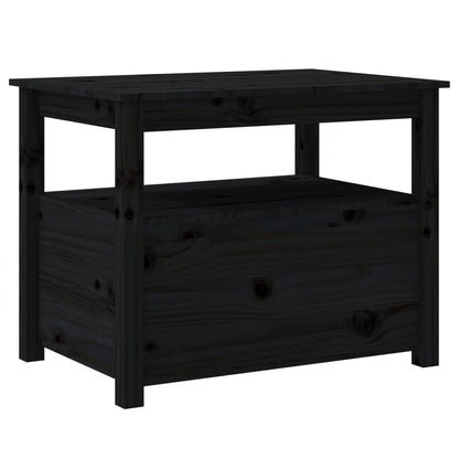 Coffee Table Black 71x49x55 cm Solid Wood Pine