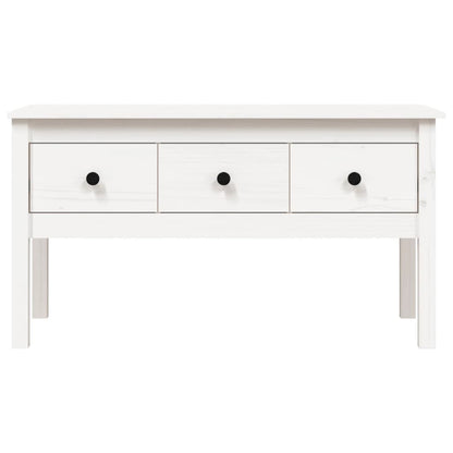 Coffee Table White 102x49x55 cm Solid Wood Pine