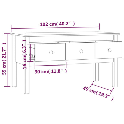Coffee Table Grey 102x49x55 cm Solid Wood Pine