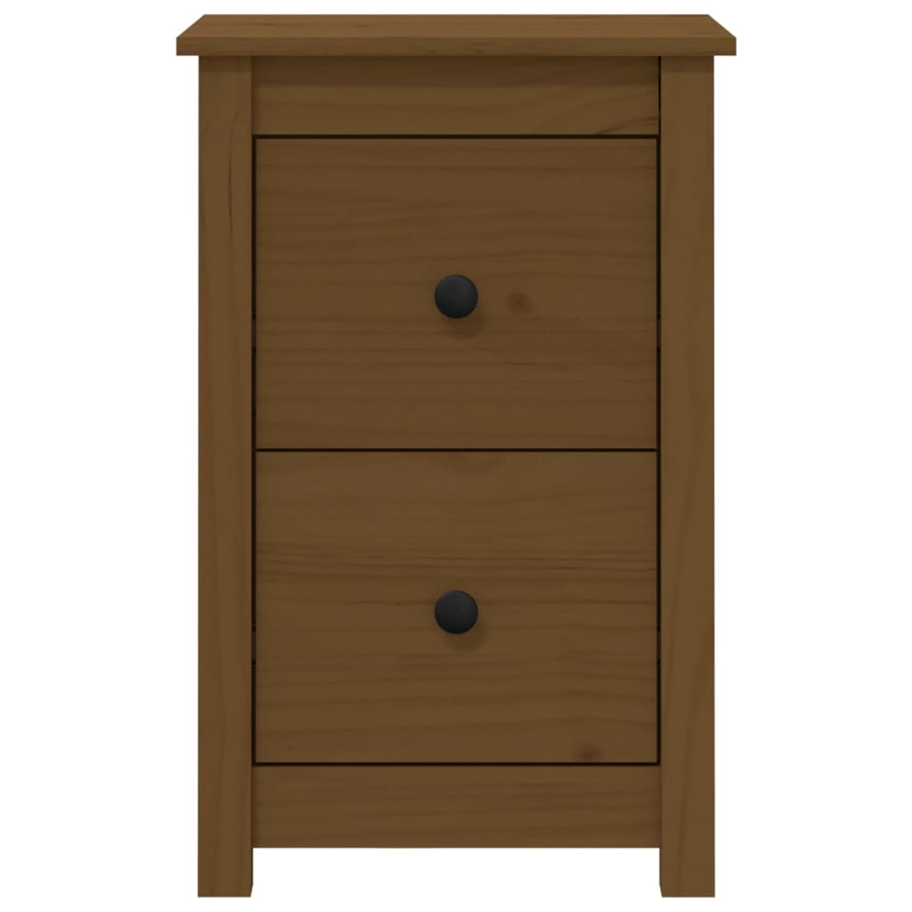 Solid Pine Bedside Cabinet - Honey Brown, 40x35x61.5 cm