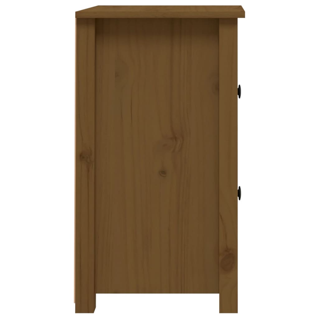 Solid Pine Bedside Cabinet - Honey Brown, 40x35x61.5 cm