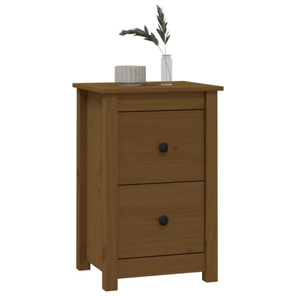 Solid Pine Bedside Cabinet - Honey Brown, 40x35x61.5 cm