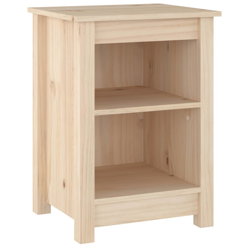 Solid Pine Bedside Cabinets 2pcs - 40x35x55cm Natural Wood Finish