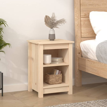 Solid Pine Bedside Cabinets 2pcs - 40x35x55cm Natural Wood Finish