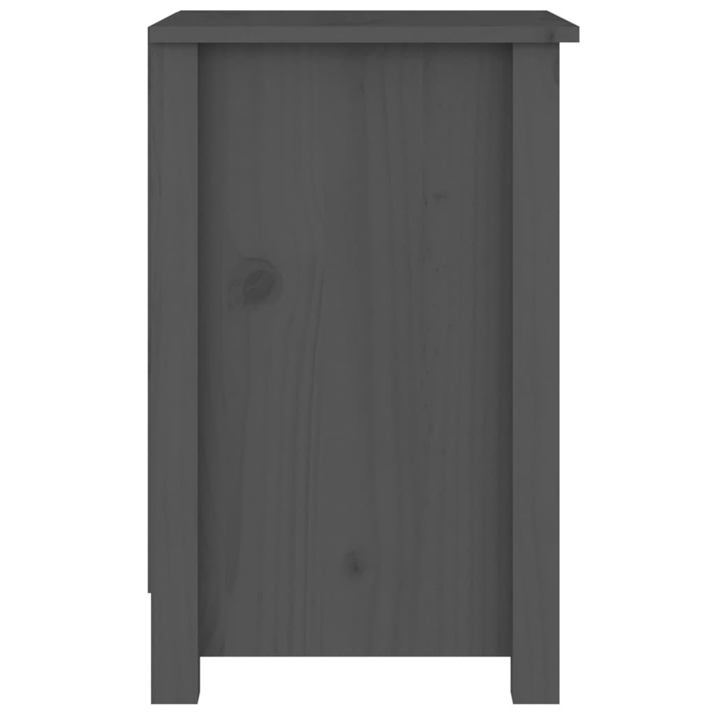 Solid Wood Pine Grey Bedside Cabinet 40x35x55 cm - Stylish & Durable