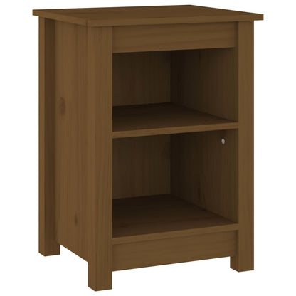 Solid Wood Pine Bedside Cabinets, 2 pcs, Honey Brown, 40x35x55 cm