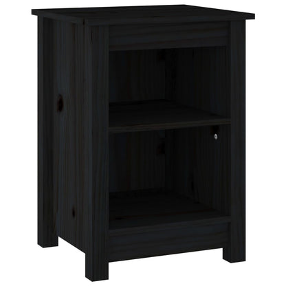 Solid Pine Bedside Cabinets 2 pcs Black 40x35x55 cm