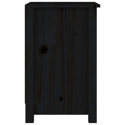 Solid Pine Bedside Cabinets 2 pcs Black 40x35x55 cm