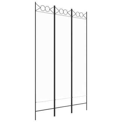 White Fabric 3-Panel Room Divider, 120x200 cm - Stylish Privacy Solution