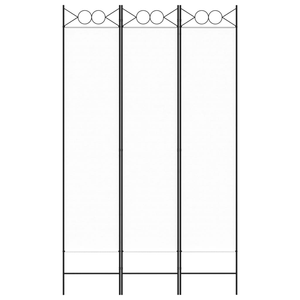 White Fabric 3-Panel Room Divider, 120x200 cm - Stylish Privacy Solution