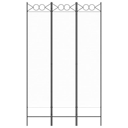 White Fabric 3-Panel Room Divider, 120x200 cm - Stylish Privacy Solution