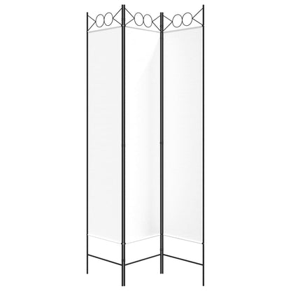 White Fabric 3-Panel Room Divider, 120x200 cm - Stylish Privacy Solution