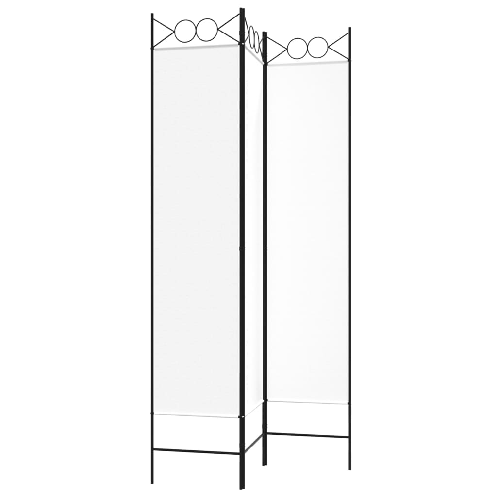 White Fabric 3-Panel Room Divider, 120x200 cm - Stylish Privacy Solution